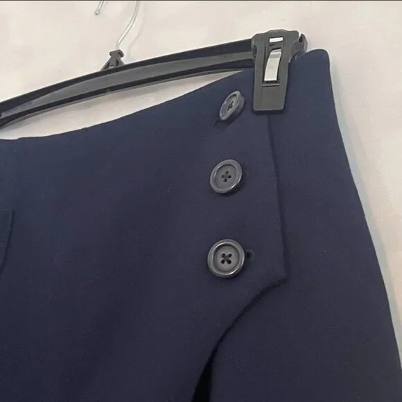 Navy Blue Wrap Mini Skirt - Picture 3 of 10